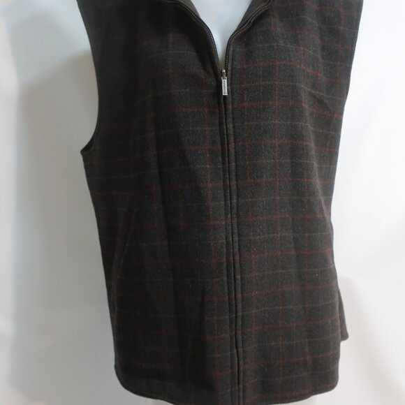 Mens Ermenegildo Zegna Brown, Red Plaid Vest XXL/56 - Picture 3 of 12